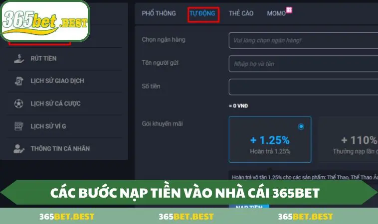 cac buoc huong dan nap tien 365bet Hướng dẫn các bước nạp tiền vào nhà cái 365BET