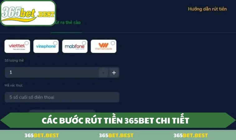 cac buoc rut tien 365brt Chi tiết các bước hướng dẫn rút tiền nhà cái 365BET